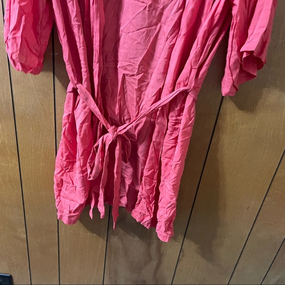 🔴 Red Robe Mini Dress with Detachable Belt Size M EUC - Picture 4 of 8